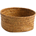 Handwoven Natural Fiber Decorative Storage Basket | High & Bury