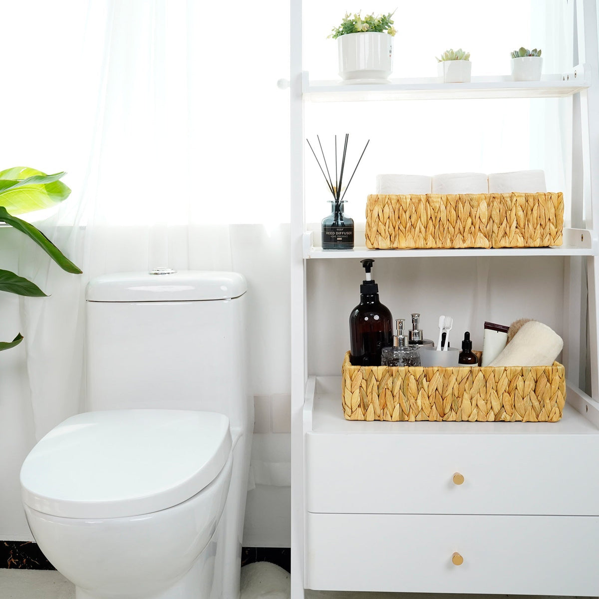 Handwoven Natural Fiber Storage Tray | High & Bury