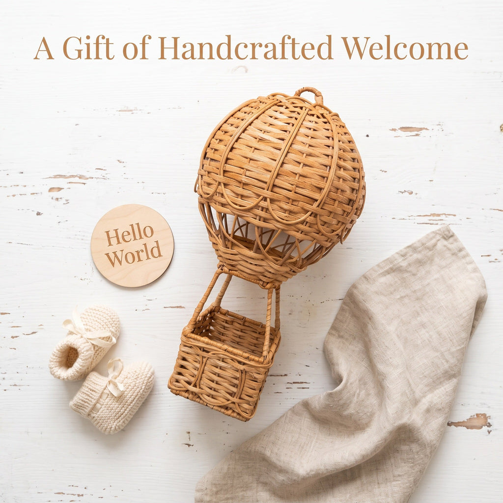 Handwoven Storage Basket in Hot Air Balloon Design | High & Bury