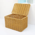 Handwoven Storage Basket Purple Beige | High & Bury