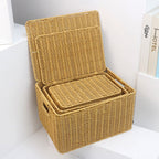 Handwoven Storage Basket Purple Beige | High & Bury