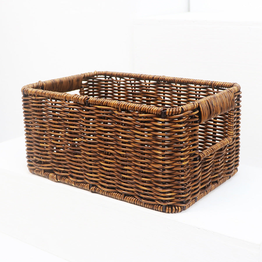 Handwoven Storage Basket Purple Beige | High & Bury
