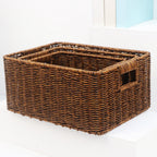 Handwoven Storage Basket Purple Beige | High & Bury