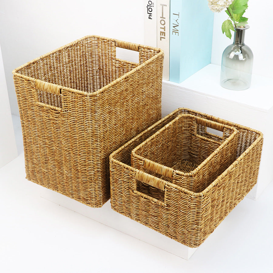 Handwoven Storage Basket Purple Beige | High & Bury