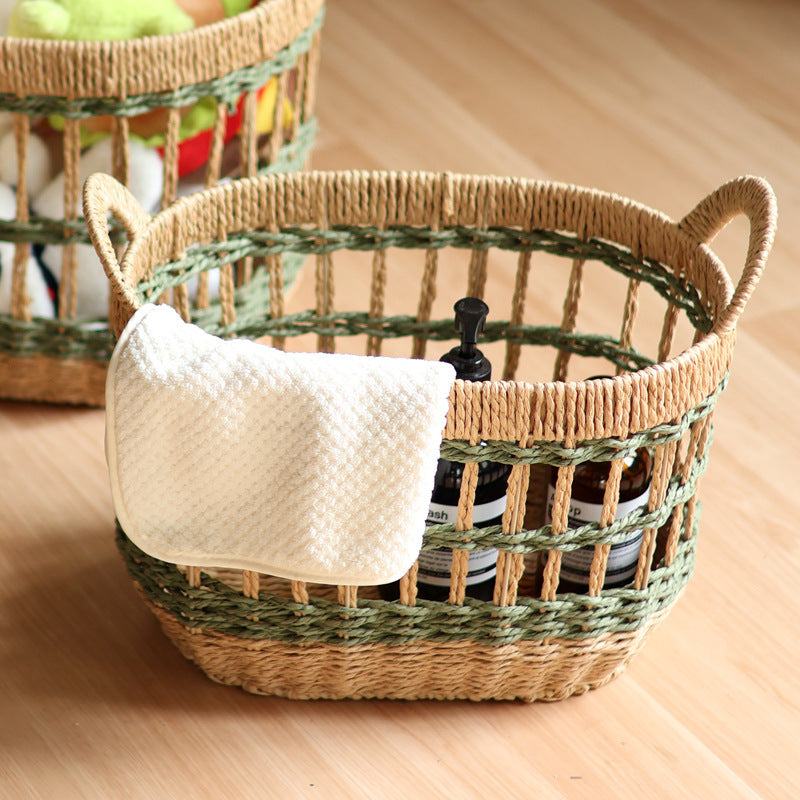 Handwoven Storage Basket Two Pieces Small Large Combines | High & Bury