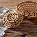 Handwoven Storage Basket White Brown | High & Bury