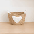 Handwoven Storage Basket with Heart Design | High & Bury