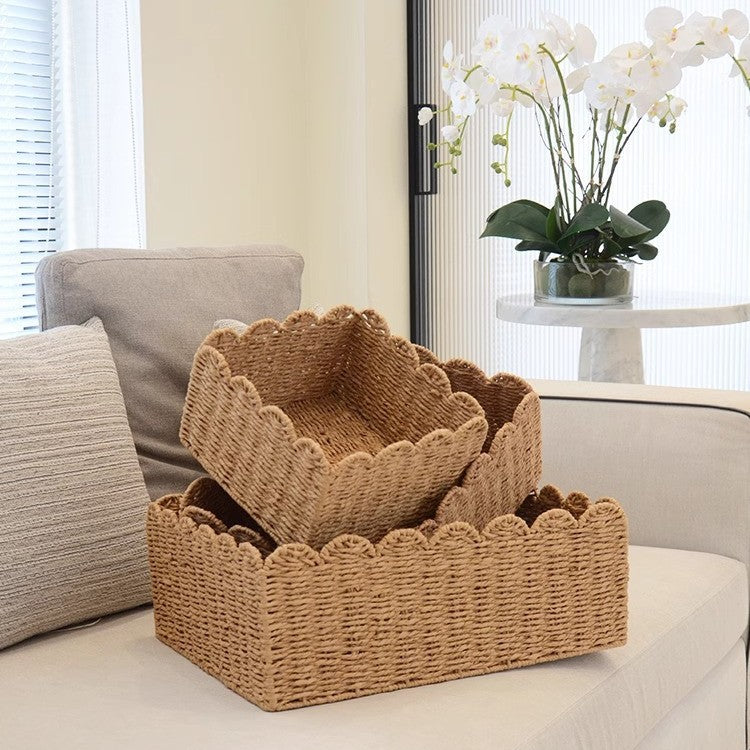 Handwoven Storage Basket with Playful Design | High & Bury