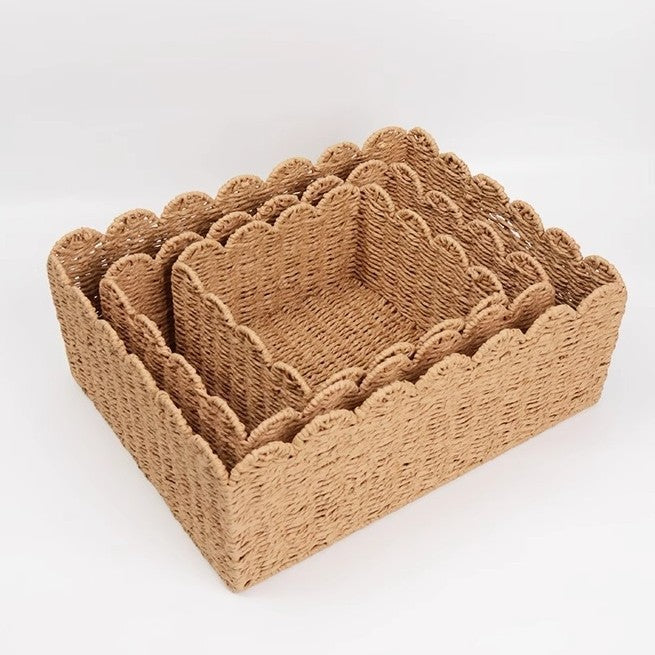 Handwoven Storage Basket with Playful Design | High & Bury