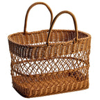 Handwoven Storage Basket with Sturdy Handles Brown | High & Bury