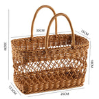 Handwoven Storage Basket with Sturdy Handles Brown | High & Bury