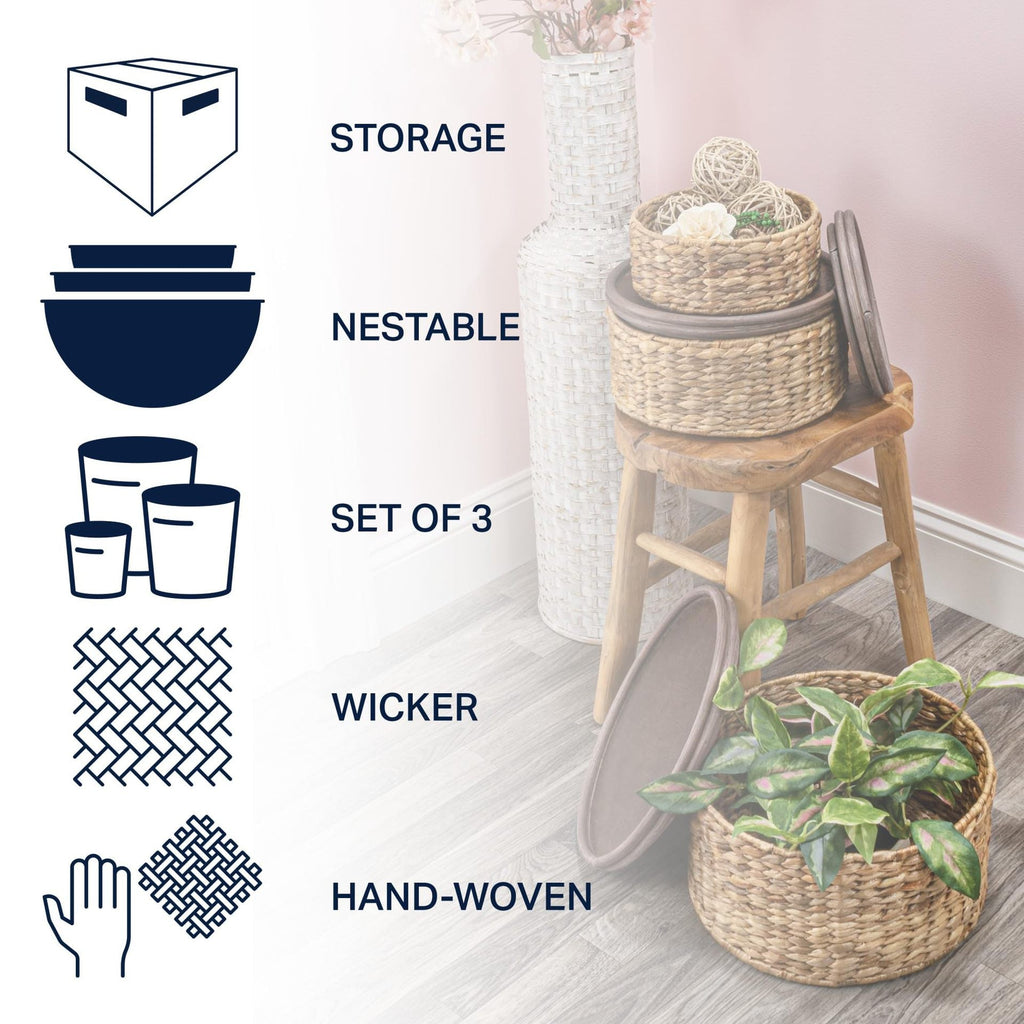 Handwoven Storage Basket with Two Handles | High & Bury