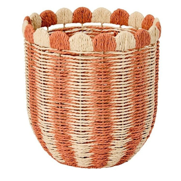 Handwoven Storage Basket with Wave Edge | High & Bury