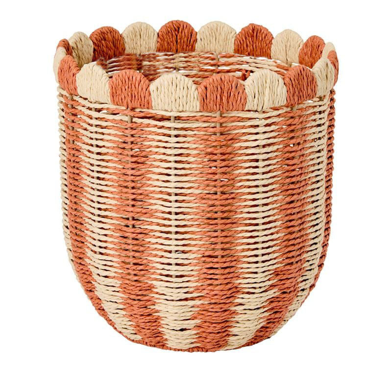 Handwoven Storage Basket with Wave Edge | High & Bury