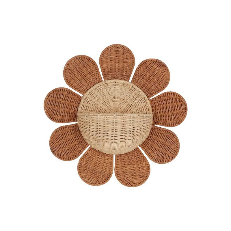 Handwoven Wall Basket with Wave Pattern | High & Bury