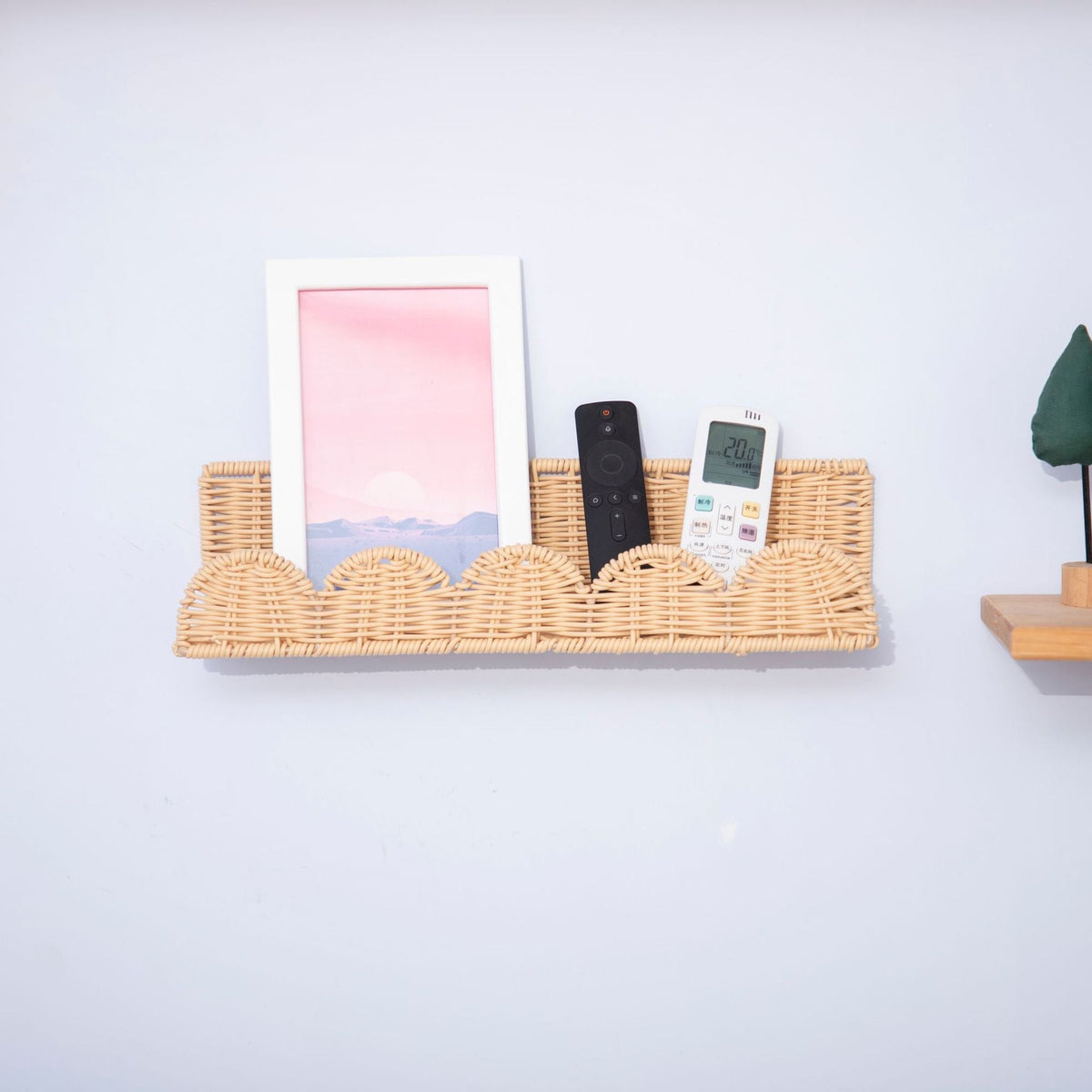 Handwoven Wall Basket with Wave Pattern | High & Bury