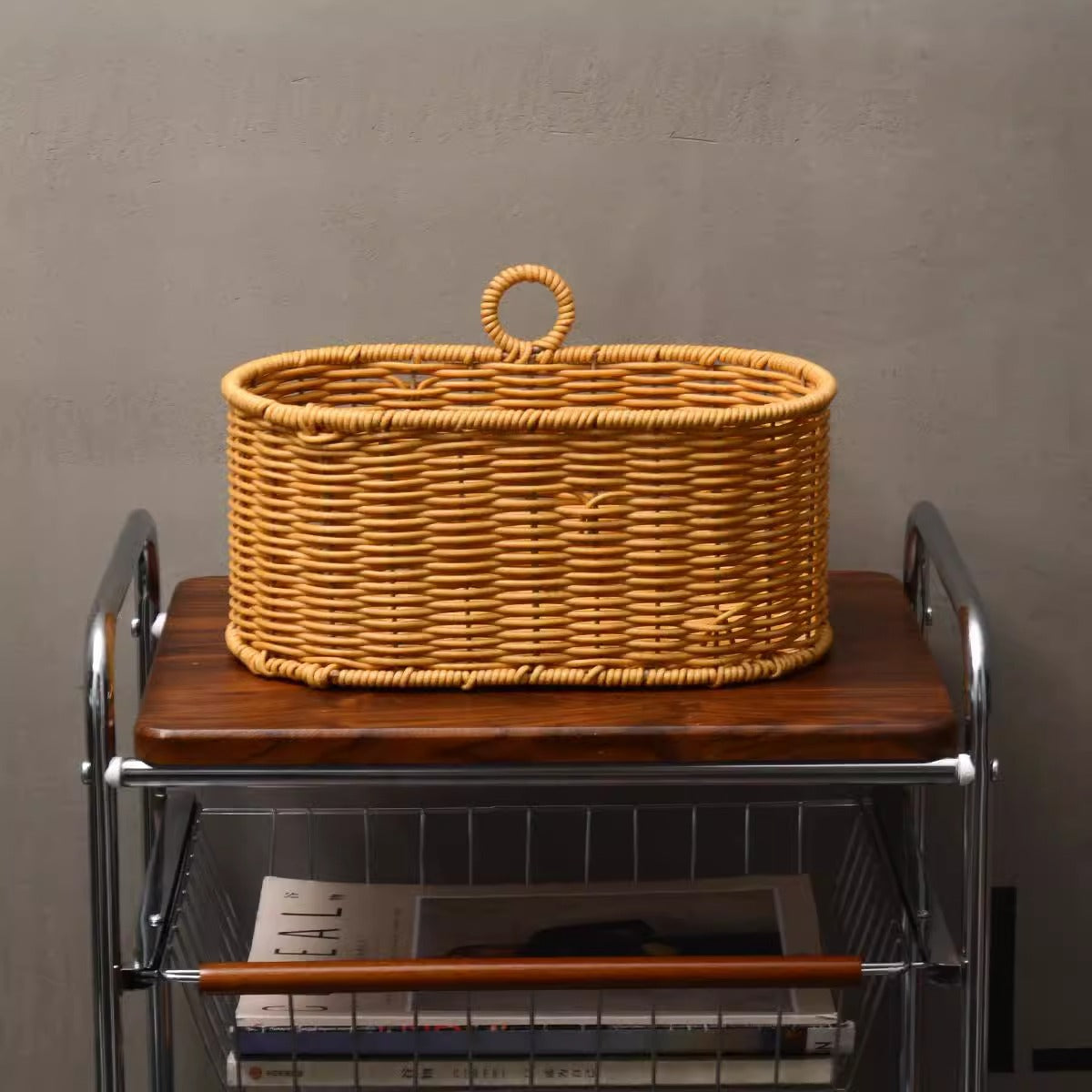 Handwoven Willow Basket with Animal Motif | High & Bury