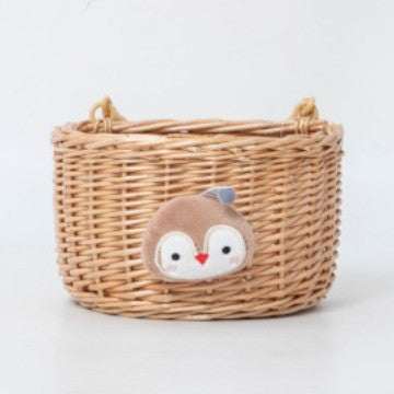 Handwoven Willow Basket with Animal Motif | High & Bury