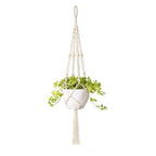 Hanging Macrame Plant Holder Dark Blue Cotton Rope | High & Bury