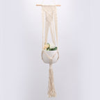 Hanging Macrame Plant Holder Dark Blue Cotton Rope | High & Bury