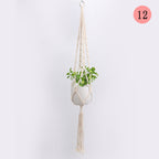 Hanging Macrame Plant Holder Dark Blue Cotton Rope | High & Bury