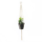 Hanging Macrame Plant Holder Dark Blue Cotton Rope | High & Bury