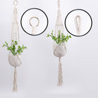 Hanging Macrame Plant Holder Dark Blue Cotton Rope | High & Bury