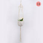 Hanging Macrame Plant Holder Dark Blue Cotton Rope | High & Bury