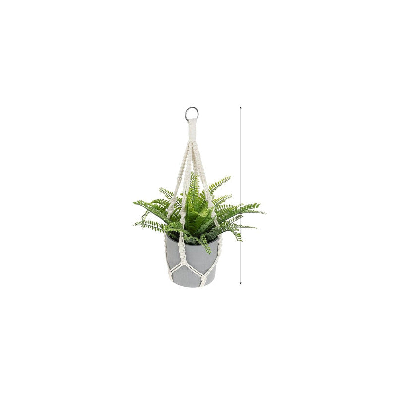 Hanging Macrame Plant Holder Dark Blue Cotton Rope | High & Bury