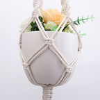 Hanging Macrame Plant Holder Dark Blue Cotton Rope | High & Bury