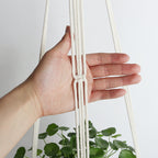 Hanging Plant Holder Cotton Macrame Wood | High & Bury