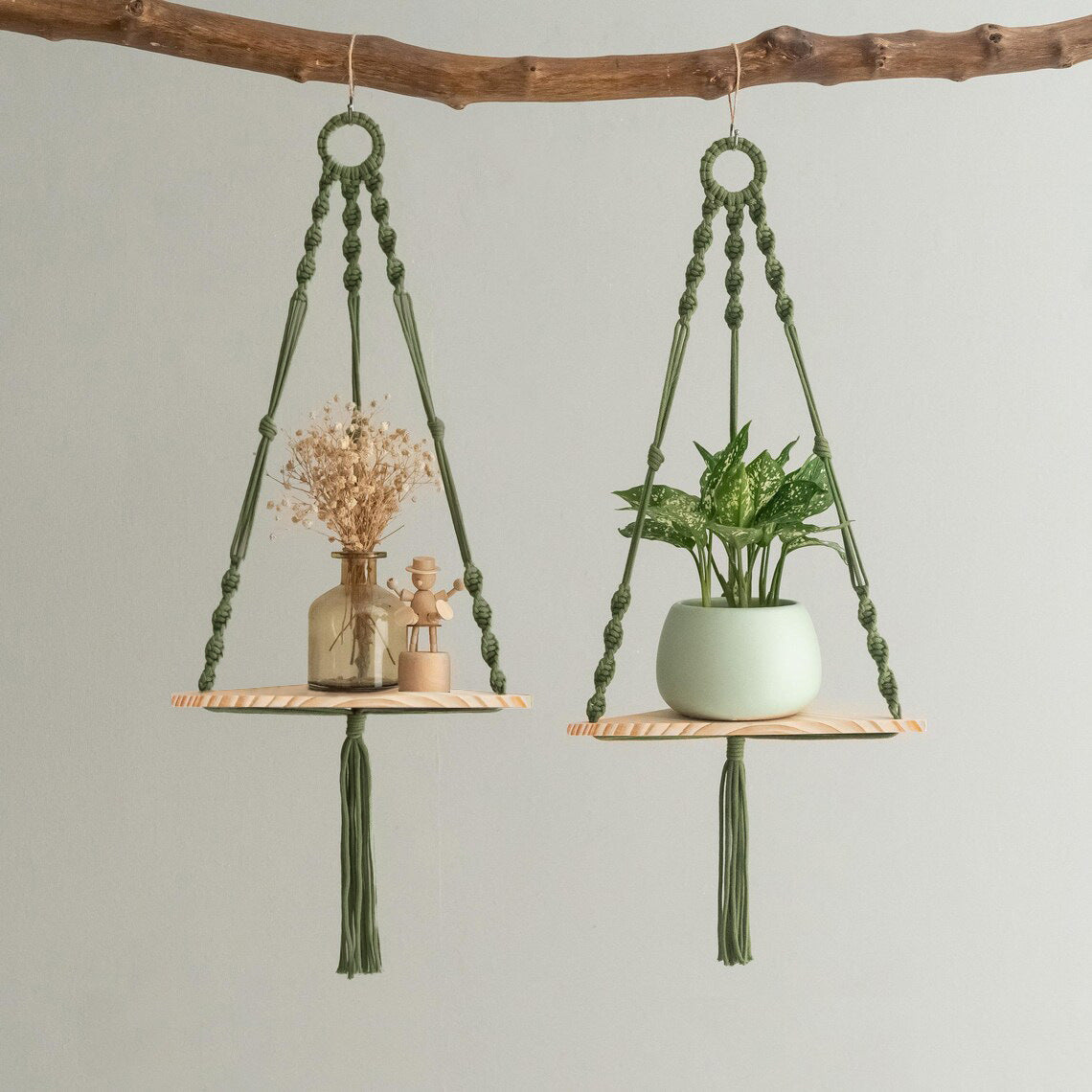 Hanging Plant Holder Green Triangle | High & Bury