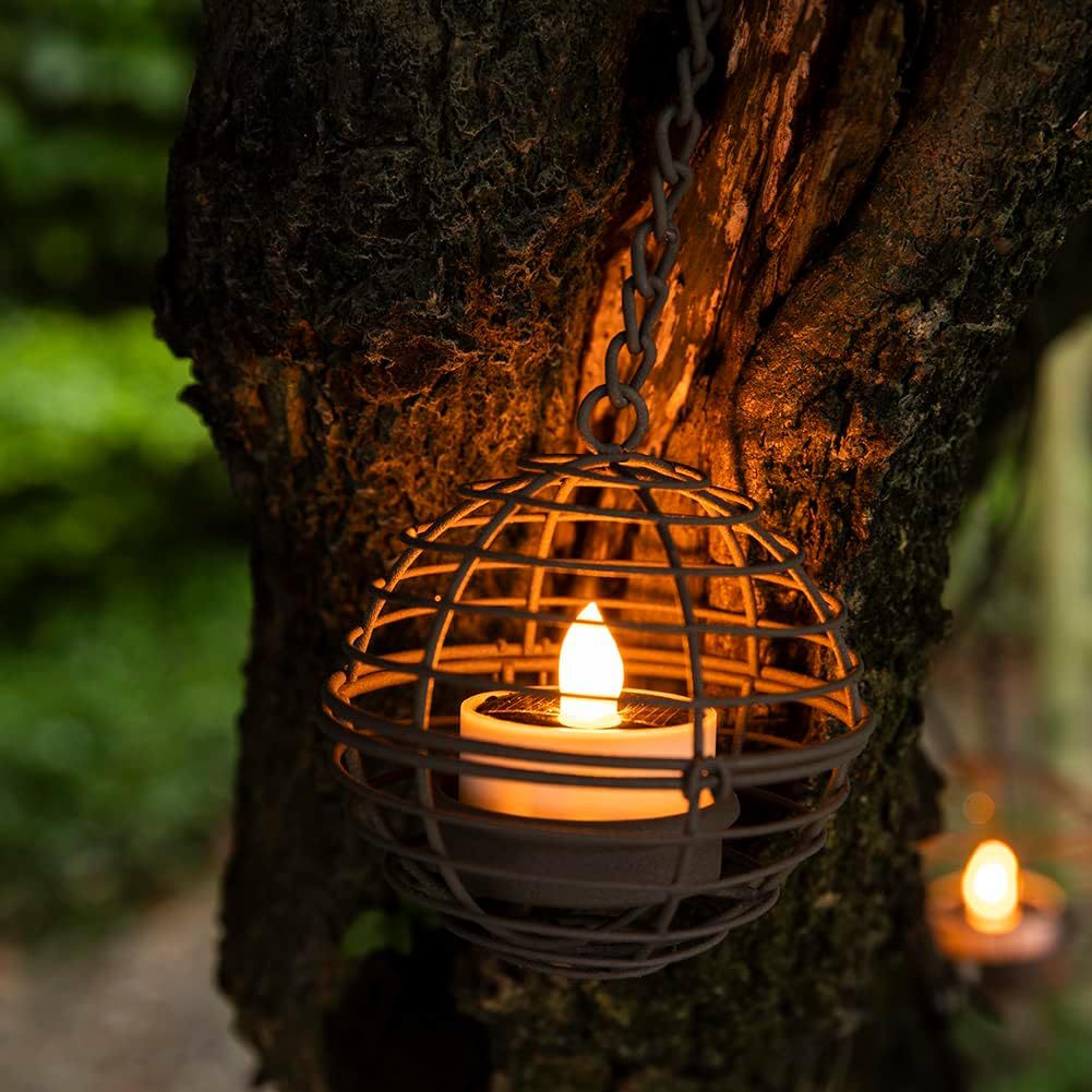 Hanging Spherical Wire Tealight Holder Set | High & Bury