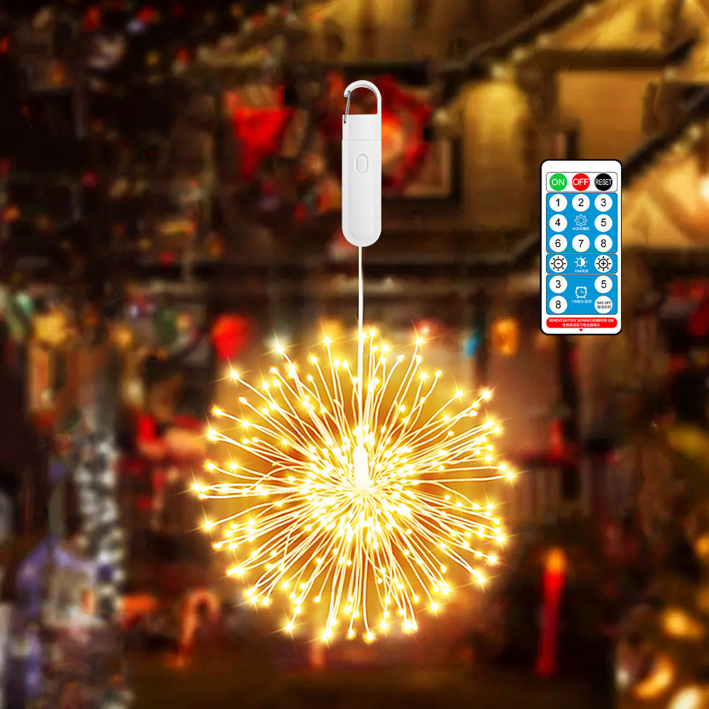 Hanging Star Explosion LED Fairy Light Sphere with Remote Control | High & Bury