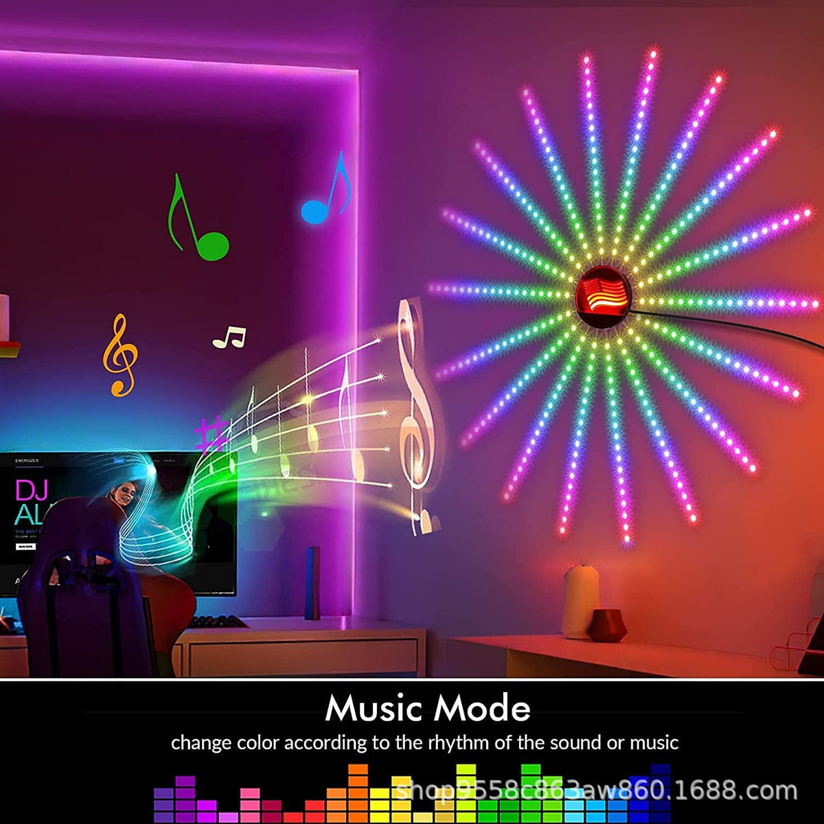 Hanging Star Explosion LED Fairy Light Sphere with Remote Control | High & Bury