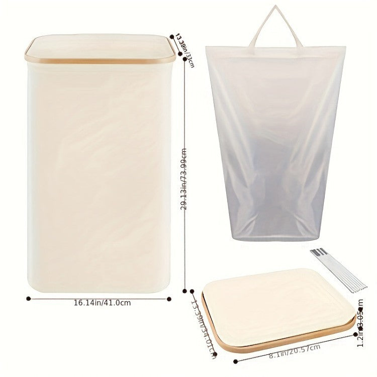 High-Quality Laundry Container with Modern Lid and Removable Inner Bag | High & Bury