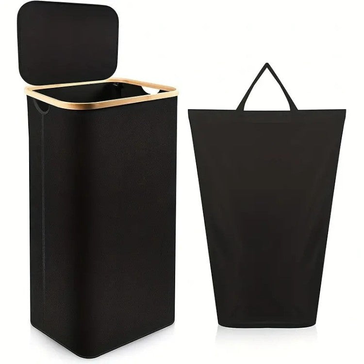 High-Quality Laundry Container with Modern Lid and Removable Inner Bag | High & Bury
