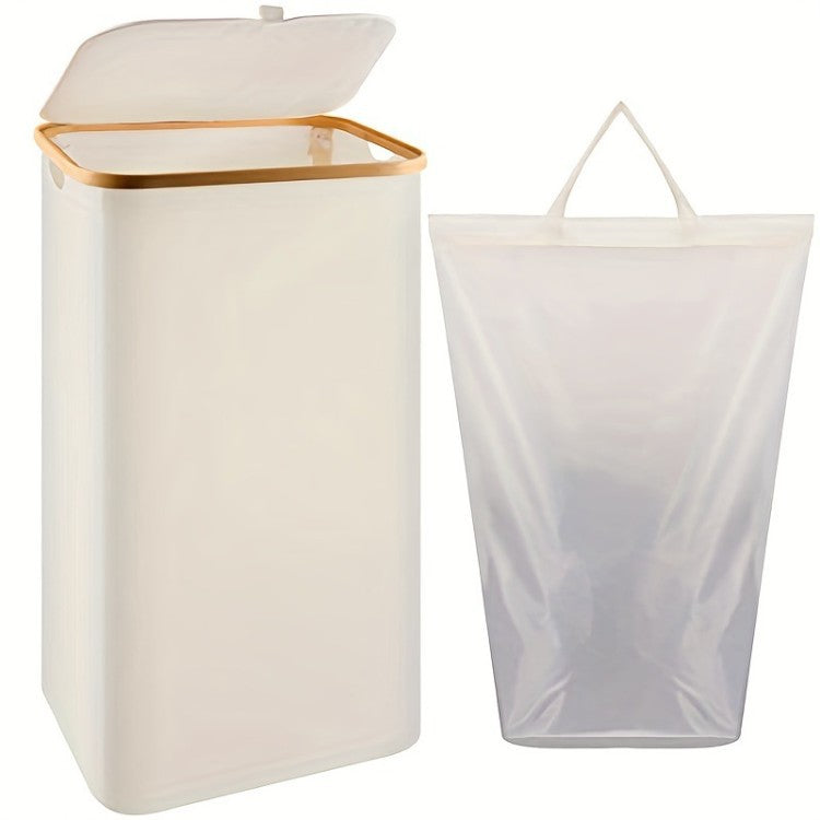 High-Quality Laundry Container with Modern Lid and Removable Inner Bag | High & Bury