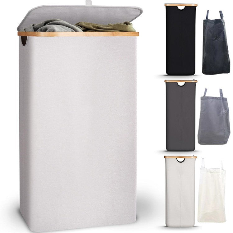 High-Quality Laundry Container with Modern Lid and Removable Inner Bag | High & Bury