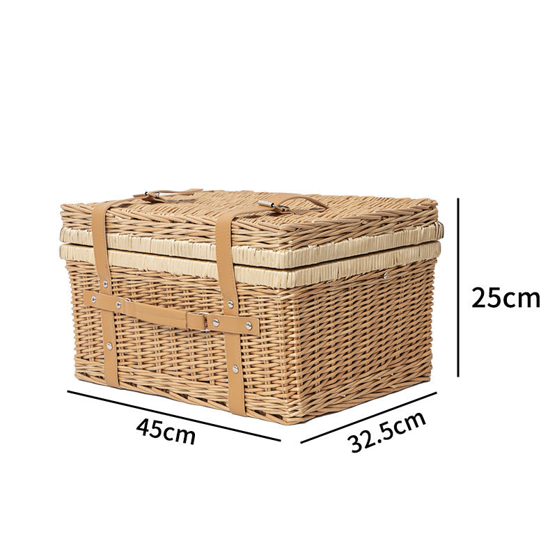 High-Quality Storage Basket with Leather Handles | High & Bury