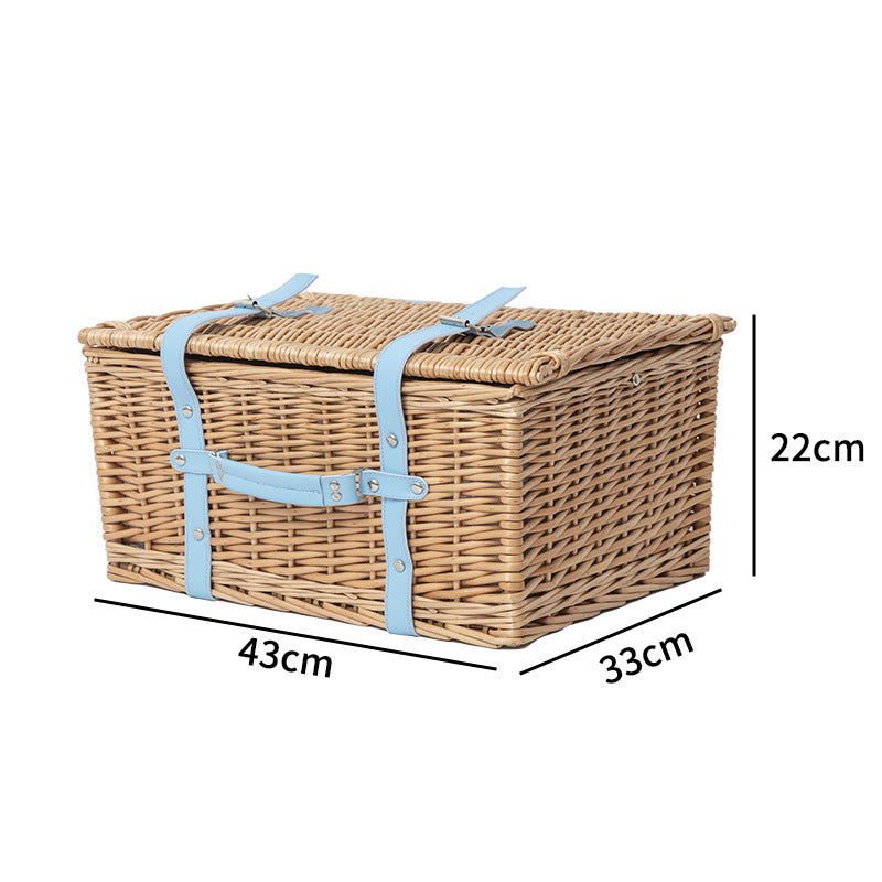 High-Quality Storage Basket with Leather Handles | High & Bury