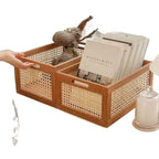 High-Quality Storage Basket with Rattan Details | High & Bury