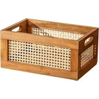 High-Quality Storage Basket with Rattan Details | High & Bury
