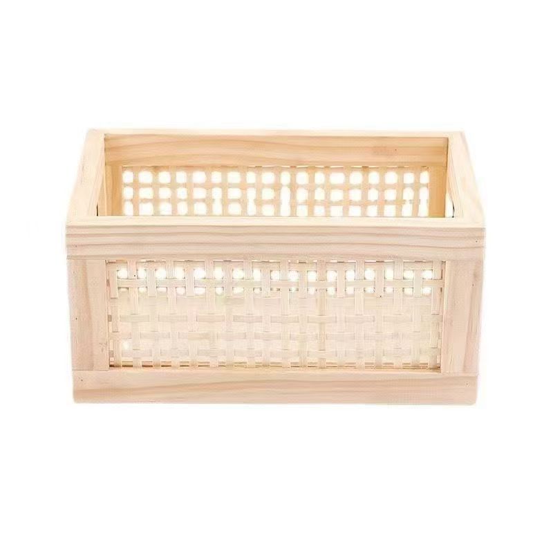 High-Quality Storage Basket with Rattan Details | High & Bury