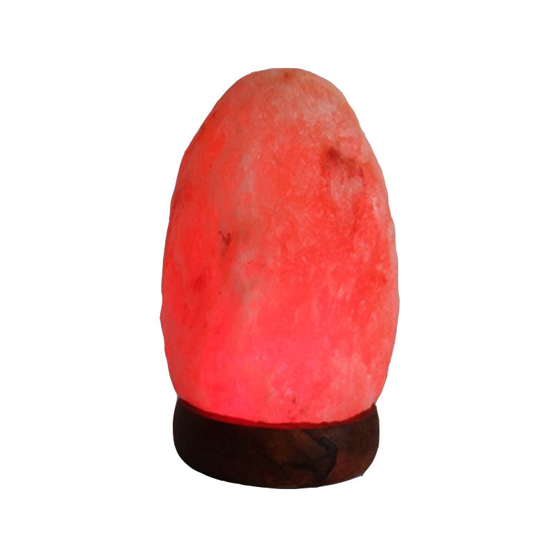 Himalayan Salt Crystal Sphere Lamp with Color Changing LED and Natural Wood Base | High & Bury