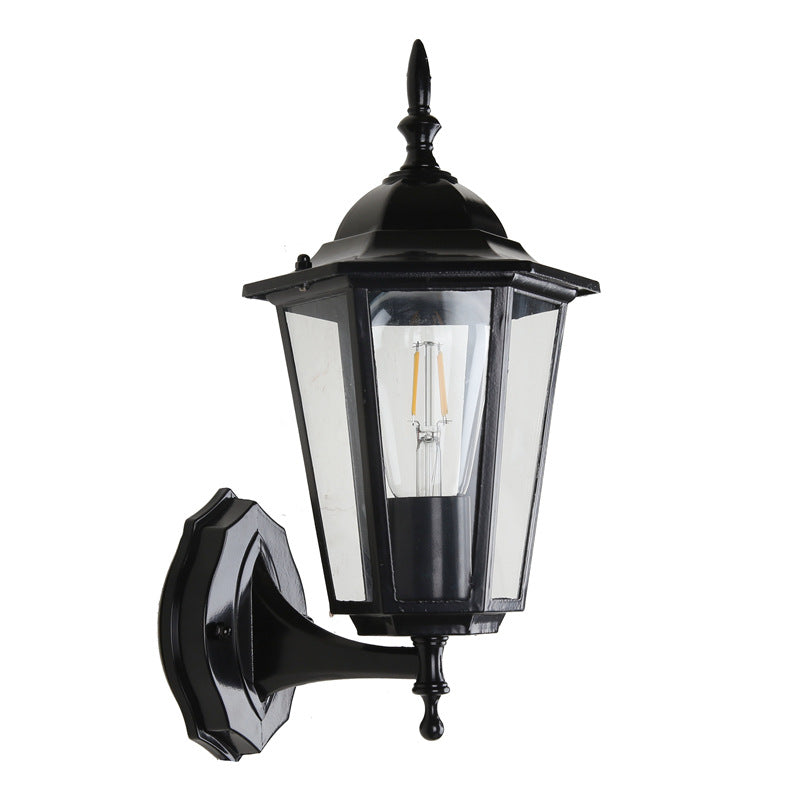 Industrial Hexagonal Aluminium and Frosted Glass Outdoor Wall Light, view 10