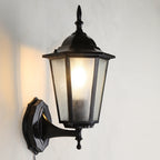 Industrial Hexagonal Aluminium and Frosted Glass Outdoor Wall Light, view 14