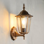 Industrial Hexagonal Aluminium and Frosted Glass Outdoor Wall Light, view 16