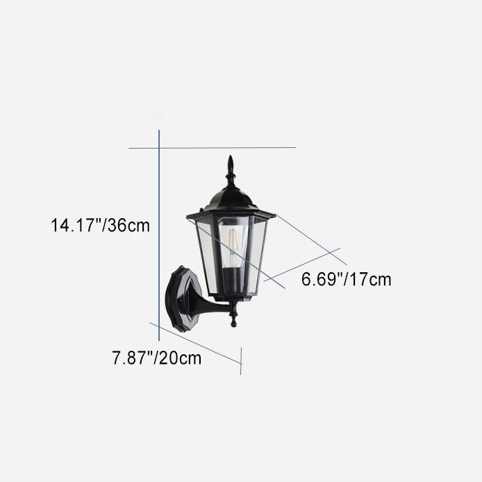 Industrial Hexagonal Aluminium and Frosted Glass Outdoor Wall Light, view 3