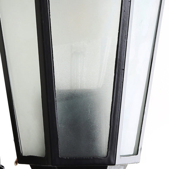 Industrial Hexagonal Aluminium and Frosted Glass Outdoor Wall Light, view 4